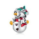 Christmas Snowman Charm Genuine 925 Sterling Silver Charms Gifts for her Christmas gift, Christmas Charm, Christmas snowman