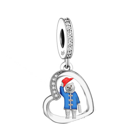 Anime Bear Retro Classic Charm 925 Silver Charm European style Bracelet, Necklace charm, Gifts for her, Paddington Charm