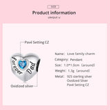 Forever mom charm, mom Heart Charm Heart 925 Silver Charm European style Bracelet, Necklace charm