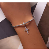 Colorful Cross Pendant Charm 925 Silver Charm European style Bracelet, Necklace charm, 925 Charm Religious gift, Cross charm