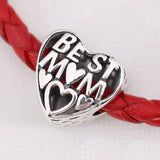 Best Mom Heart Dangle charm Brand New S925 Sterling Silver Heart Charm  Charm Fits all Charm Bracelets