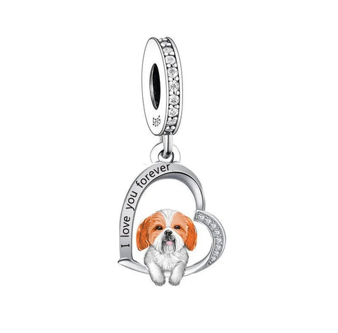 Pekingese - Puppy Love, Genuine Brand New S925 Sterling Silver Dangle Charm - Dog charm Fits all Charm Bracelets