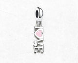 Love Charm Bead  Heart Charm 925 Silver Charm Bracelet charm Necklace charm, 925 Charm, Gifts for her Mother heart Charm