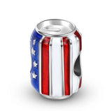 USA Flag Soda can Charm American Patriotic Charm, Patriotic Jewelry,4th of July,Memorial Day,Veterans Day,USA Gift, Love USA charm