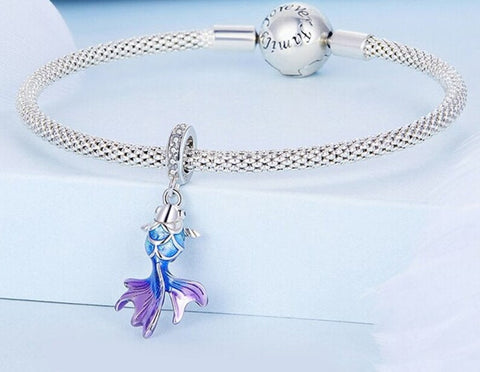 Carp Fish Charm Brand New S925 Sterling Silver Betta Fish charm 925 Sterling Silver Fits all Charm Bracelets