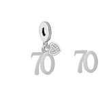 70th Numbers Anniversary Birthday Charms fit all major brands of charm bracelets Landmark Birthday Fits all Charm Bracelets 70 years old