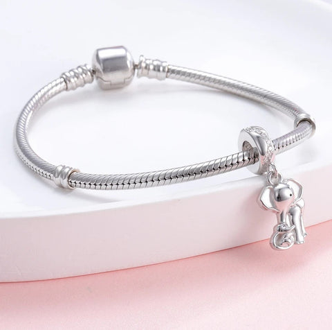 Elephant Mother and Baby charm 925 Sterling Silver  Mum | Mummy Gift Elephant Charm