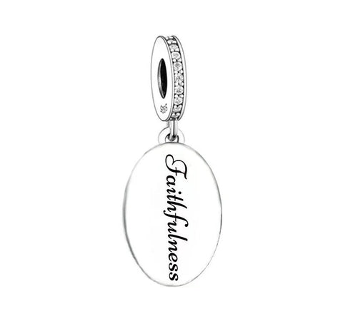 Faithfulness Charm Bead  Heart Charm 925 Silver Charm Bracelet charm Necklace charm, 925 Charm, Gifts for her