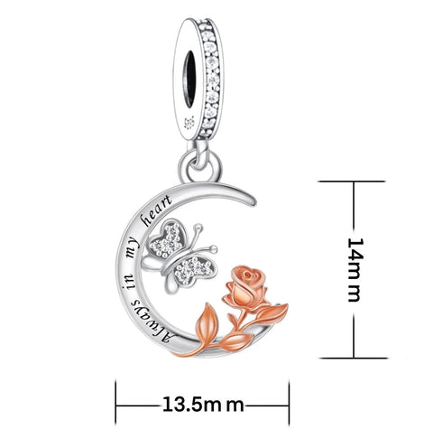 RIP Loved one | Cat | Dog  Memorial Charm RIP Charm 925 Sterling Silver - Always in my Heart Fits all Charm Bracelets, Memorial charm