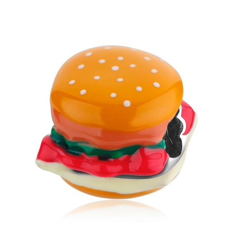 Hamburger Charm Enamel Charm 925 Sterling Silver Charm Bead Fit For Bracelets And Necklaces Burger charm