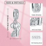Elephant Mother and Baby charm 925 Sterling Silver  Mum | Mummy Gift Elephant Charm