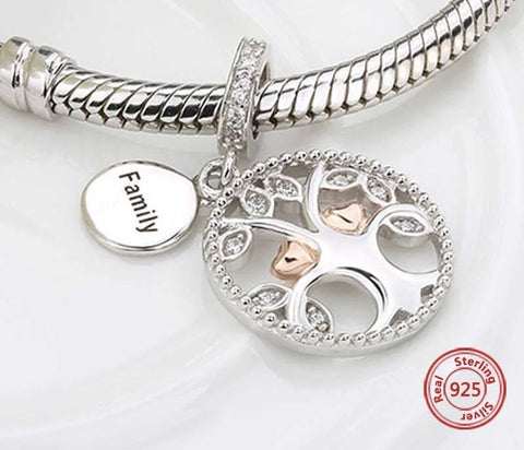 Tree of Life Charm Family Tree charm 925 Sterling Silver Pendant fits Charm Bracelets & Necklace