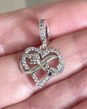 Mother & Daughter Heart Charm Brand New S925 Sterling Silver Heart Charm  Charm Fits all Charm Bracelets