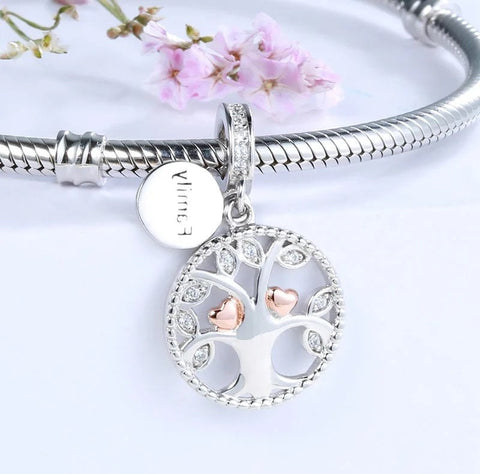 Tree of Life Charm Family Tree charm 925 Sterling Silver Pendant fits Charm Bracelets & Necklace