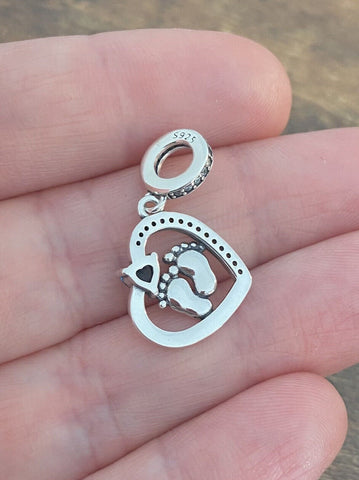 Precious baby boy Baby Boy Footprint Charms Bracelets 925 Sterling Silver Baby Footprints Jewelry Baby Keepsake New Mom Gift