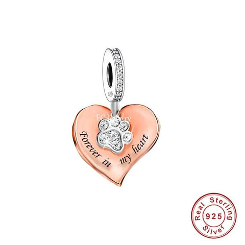 RIP Pet Cat | Dog Paw Memorial Charm Infinity Charm 925 Sterling Silver - I'll Meet You At The Rainbow Bridge Fits all Charm Bracelets