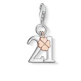 21st Birthday Celebration with Lobster claw  925 Sterling Silver 21st Birthday Dangle CharmLandmark Birthday Fits Charm Bracelets