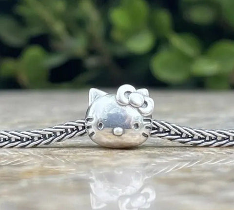 Cat Kitty Charm 925 Silver Charm European style Bracelet , Necklace Charm, 925 Charm, Gifts for her