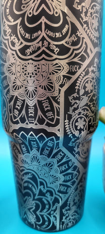 Swear|cuss Word Mandala F*ck Mandala Laser Engraved 30oz Double Wall Insulated Tumbler Custom Seamless Tumbler