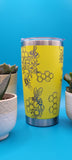 Honey Bees 20oz Double Wall Insulated Tumbler Travel mug Custom Seamless Tumbler,