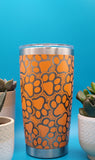 Paw Prints Dog Paws Pet Lover Laser Engraved Custom Seamless 20oz Double Wall Insulated Tumbler Travel mug