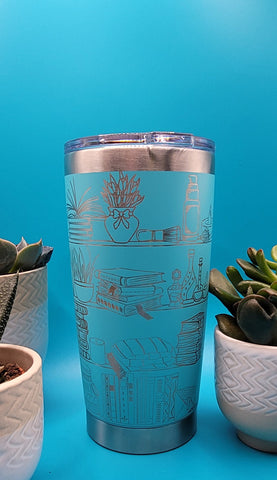 Self Care Shelves Laser Engraved 20oz Double Wall Insulated Tumbler Travel mug, custom Seamless Tumbler ,Gift for teacher, mom