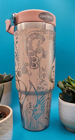 Boho Paisley Love Laser Engraved 30oz Double Wall Insulated Tumbler Custom Engraved Seamless Tumbler