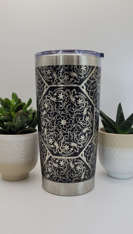 Hidden Swear Word Tumbler F*ck Mandala Laser Engraved 20oz Insulated Tumbler, Funny Tumbler Cuss Word Tumbler Funny Gift cuss word