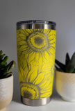 Sunflowers Laser Engraved 20oz Double Wall Insulated Tumbler Travel mug,Seamless Tumbler ,Gift for mum