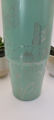 Sunflowers Blooming Garden Laser Engraved 30oz Double Wall Insulated Tumbler Custom Seamless Tumbler