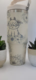 Highland Cow and Sunflowers Laser Engraved 30oz Double Wall Insulated Tumbler Custom Seamless Tumbler