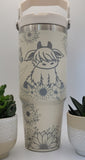 Highland Cow and Sunflowers Laser Engraved 30oz Double Wall Insulated Tumbler Custom Seamless Tumbler