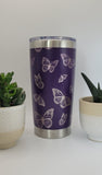 Butterflies gift Laser Engraved 20oz Double Wall Insulated Tumbler Travel mug,Seamless Tumbler ,Gift for mum,daughter, sisiter