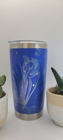 Seahorse, Fish Ocean, Under the Sea Laser Engraved 20oz Double Wall Insulated Tumbler Travel mug,