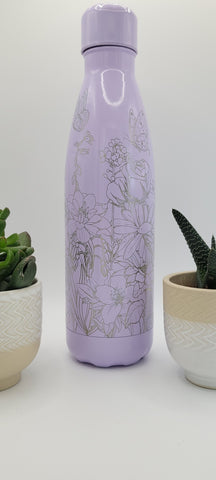 Blooming Garden butterfly water bottle full Laser Engraved 500ml Insulated Water Bottle Custom Gift for sister, daughter, mom, Granny