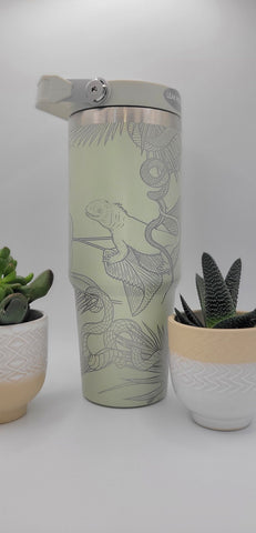 Iguanas & Snakes Laser Engraved 30oz Double Wall Insulated Tumbler Custom Seamless Tumbler