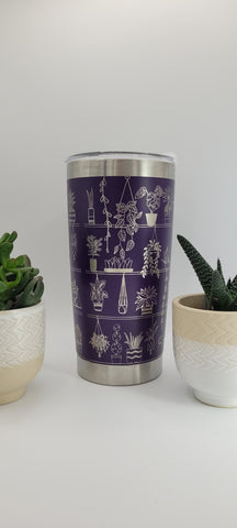 Flowers on a shelf Laser Engraved 20oz Double Wall Insulated Tumbler Travel mug,Gift for mum,daughter, sisiter