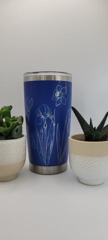 Daffodils flowers garden gift Laser Engraved 20oz Double Wall Insulated Tumbler Travel mug,