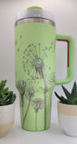 Flowers Dandelion  garden gift 40oz Double Wall Insulated Tumbler with Handles Gift for mom, Granny, sister, Niece, Teacher gift