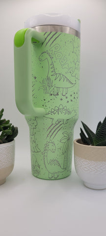 Dinosaur Boys gift 40oz Double Wall Insulated Tumbler with Handles Gift for mom, Granny, sister, Niece, Teacher gift