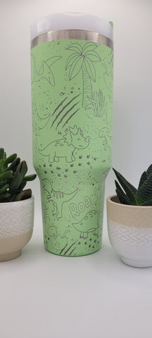 Dinosaur Boys gift 40oz Double Wall Insulated Tumbler with Handles Gift for mom, Granny, sister, Niece, Teacher gift