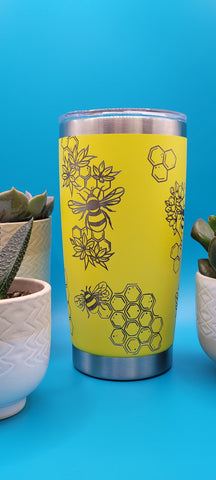 Honey Bees 20oz Double Wall Insulated Tumbler Travel mug Custom Seamless Tumbler,