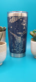 Sharks Ocean Scene Laser Engraved Custom Seamless 20oz Double Wall Insulated Tumbler Travel mug