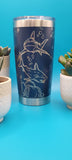 Sharks Ocean Scene Laser Engraved Custom Seamless 20oz Double Wall Insulated Tumbler Travel mug