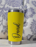 Personalised Name Laser Engraved 20oz Double Wall Insulated Tumbler Travel mug, custom Seamless Tumbler ,gift for wedding, Mom,Dad