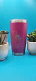 Rotea Laser Engraved 20oz Double Wall Insulated Tumbler Travel mug, custom Seamless Tumbler , Protea Lover, African Protea