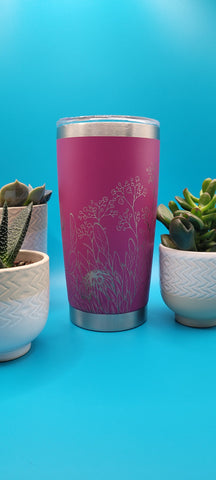 Rotea Laser Engraved 20oz Double Wall Insulated Tumbler Travel mug, custom Seamless Tumbler , Protea Lover, African Protea