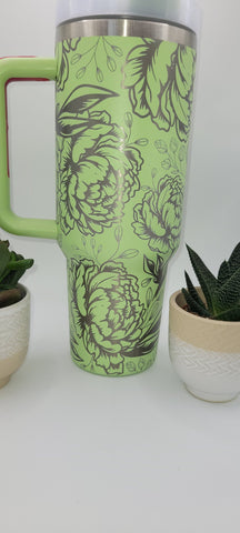 Dahlias ,Flower gift, Floral gift 40oz Double Wall Insulated Tumbler with Handles Gift for mom, Granny, sister, Niece, Teacher gift