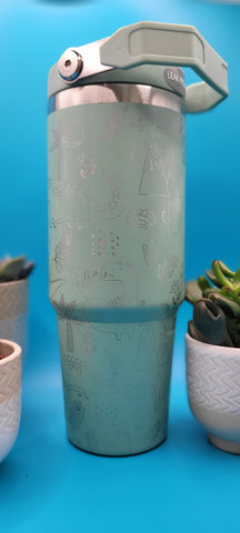 Kids Dinosaur Laser Engraved 30oz Double Wall Insulated Tumbler Custom Engraved Seamless Tumbler