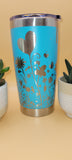 Mum Flowers and hearts Laser Engraved 20oz Double Wall Insulated Tumbler Travel mug, custom Seamless Tumbler ,Gift for mum, mother